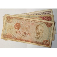 VIETNAM 1987-1988 . TWO HUNDRED 200 - TWO THOUSAND 2,000 DONG BANKNOTES